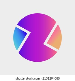 Z vector logo within a circle colored by gradient tone. Suitable for product, apps, and brand.