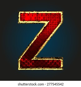 z vector red letter with gold