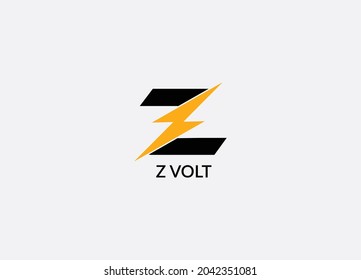 Z volt Abstract Z letter modern initial Tech logo design 