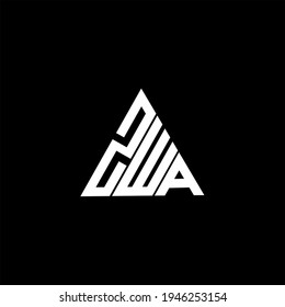 Z W A letter logo creative design on black color background. ZWA icon