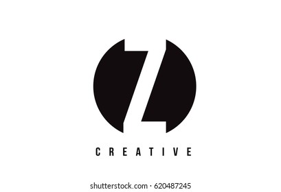 Z White Letter Logo Design with Circle Background Vector Illustration Template.