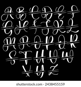 A to Z White Vector Alphabet Designs | Print Design svg