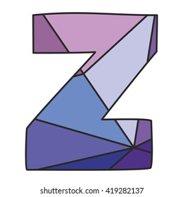 Z wrapping surface pastel vector alphabet letter isolated on white background