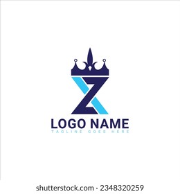 Z X crown logo design,Z X letter logo,Z X modern and creative logo design with beautiful look