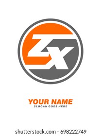 Z X initial circle logo template vector