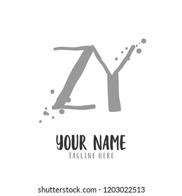 Z Y Handwritten logo template