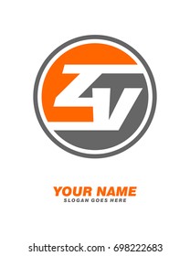 Z Y initial circle logo template vector