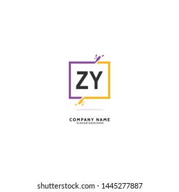 Z Y ZY Initial logo template vector
