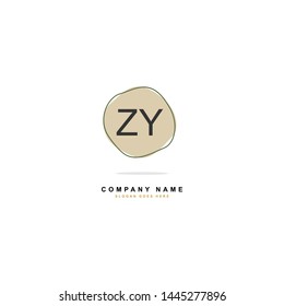 Z Y ZY Initial logo template vector