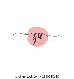 Z A ZA Initial logo template vector