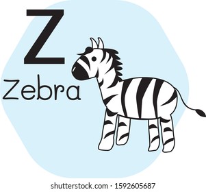 Z Zebra Alphabet Cute Simple Flat Stock Vector (Royalty Free ...