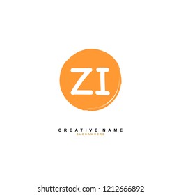 Z I ZI Initial abstract logo concept vector