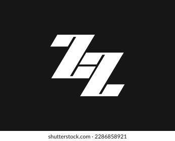 Z ZZ 2 22 | Icon Logo Design Vector Illustration | Initial letter monogram template concept. Linear universal elegant creative monochrome symbol. Premium business finance logotype. Luxury fashion sign