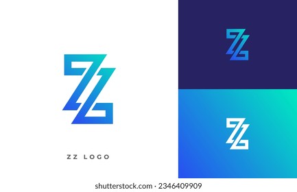 Z or ZZ or double Z logo design . simple and modern logo style