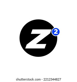 Monograma de letras iniciales de nombre de la empresa Z2. Icono Z2.
