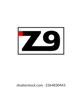Z9 brand name vector icon.