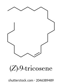 (Z)-9-Tricosene (muscalure) House Fly Sex Pheromone Molecule. Used To Trap House Fly. Skeletal Formula.