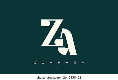 ZA Abstract Geometric Logo Design. Modern and elegant logo design with simplistic typography elements, showcasing branding excellence.
