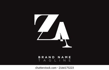 ZA Alphabet letters Initials Monogram logo AZ, Z and A