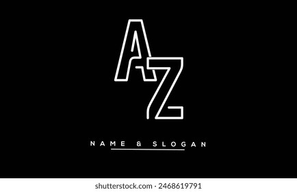 ZA, AZ Letras Abstractas Logo Monograma