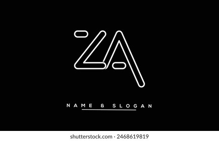 ZA, AZ Letras Abstractas Logo Monograma