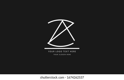 Plantilla de monograma del logotipo del vector abstracto ZA AZ