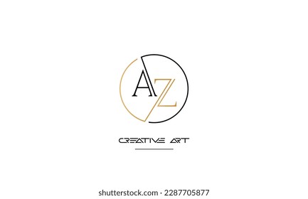 ZA, AZ, Z, Monograma del logotipo de letras abstractas