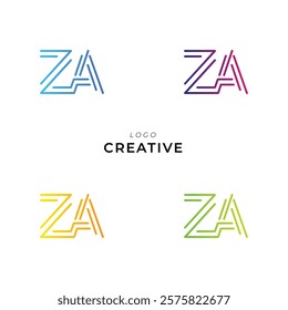 ZA Creative Latter Logo Design. Monogram Design. By Custom Branding Logo. Creative Logo Design. Vector illustration. Modern Design. Logo Template.