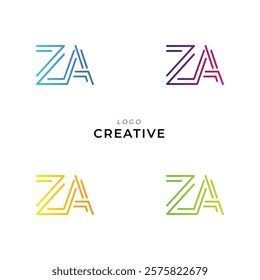 ZA Creative Latter Logo Design. Monogram Design. By Custom Branding Logo. Creative Logo Design. Vector illustration. Modern Design. Logo Template.