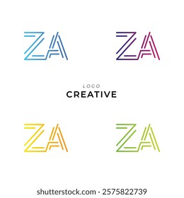 ZA Creative Latter Logo Design. Monogram Design. By Custom Branding Logo. Creative Logo Design. Vector illustration. Modern Design. Logo Template.