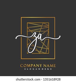 ZA Initial Handwriting logo template vector