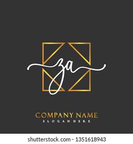 ZA Initial Handwriting logo template vector