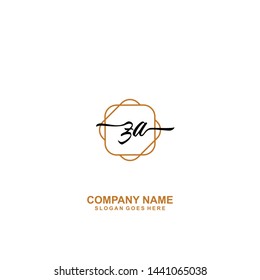 ZA Initial handwriting logo template vector