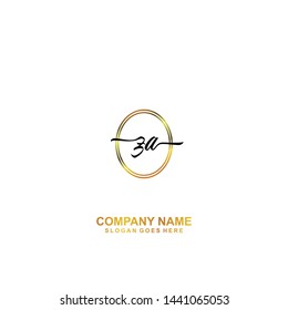 ZA Initial handwriting logo template vector