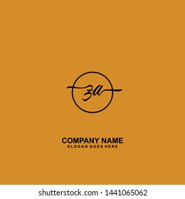 ZA Initial handwriting logo template vector