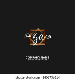 ZA Initial handwriting logo vector