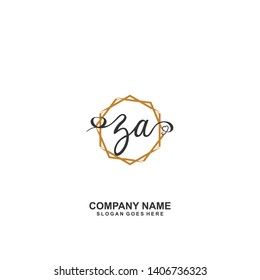 ZA Initial handwriting logo vector