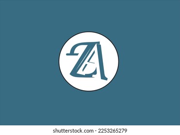 ZA initial letter logo circle design