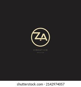 ZA initial letter logo design template