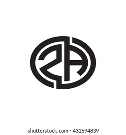 ZA initial letters looping linked ellipse monogram logo