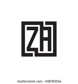 ZA initial letters looping linked square monogram logo