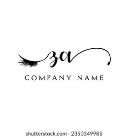 ZA initial Logo lash logo eyelash vector modern