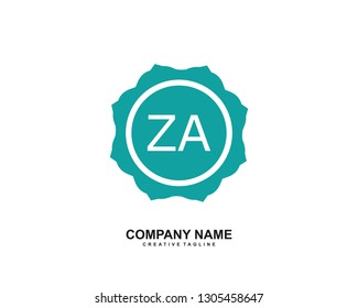 ZA initial logo template vector