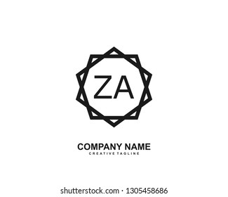 ZA initial logo template vector