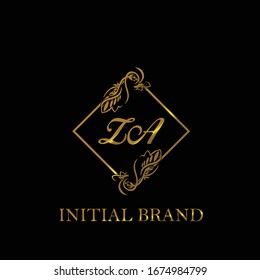 Vector de plantilla de logotipo de boda inicial ZA