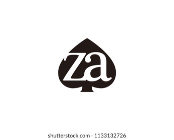 The za initials logo inside the black shovel