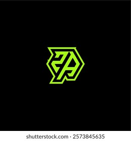 ZA letter cool and dynamic monogram esport gaming initial logo design concept