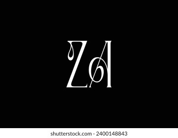 Diseño del logotipo de la letra ZA y logotipo inicial