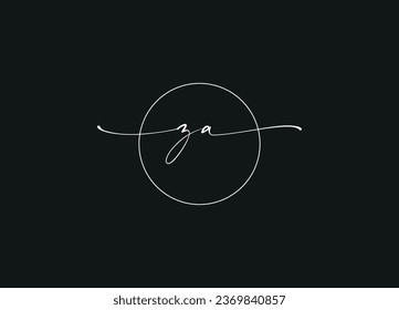 Diseño del logotipo de la letra ZA y logotipo en monograma