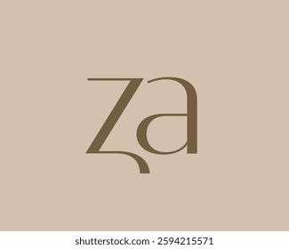 ZA letter logo icon design. Classic style luxury initials monogram.